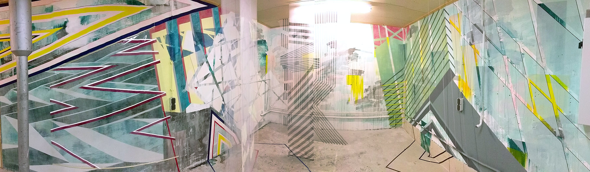 Experimental wall painting and installation